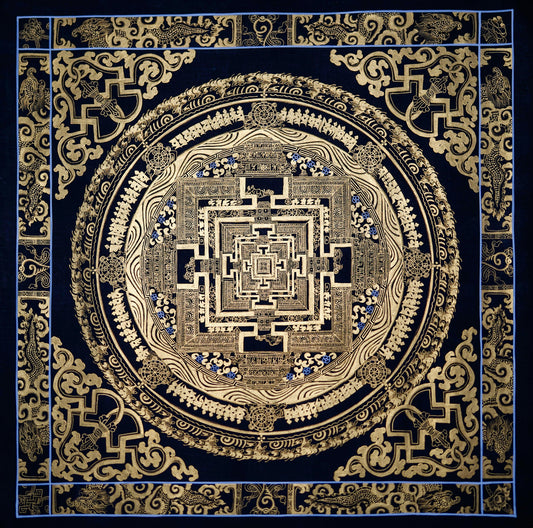 Golden Kalachakra Mandala Thangka