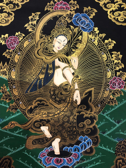 White Tara Thangka Painting