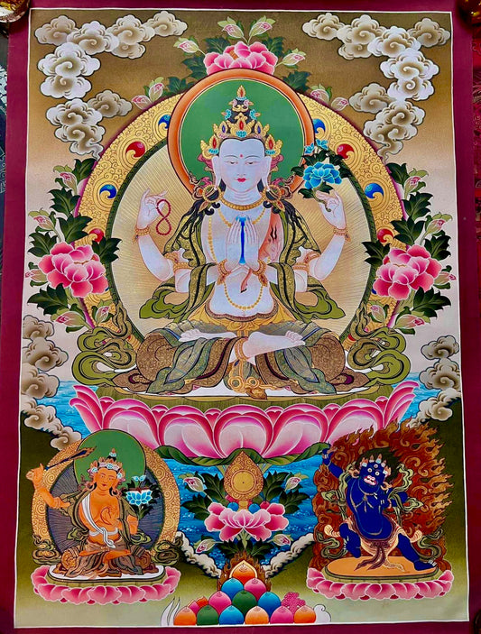 Chenrezig Thangka Painting