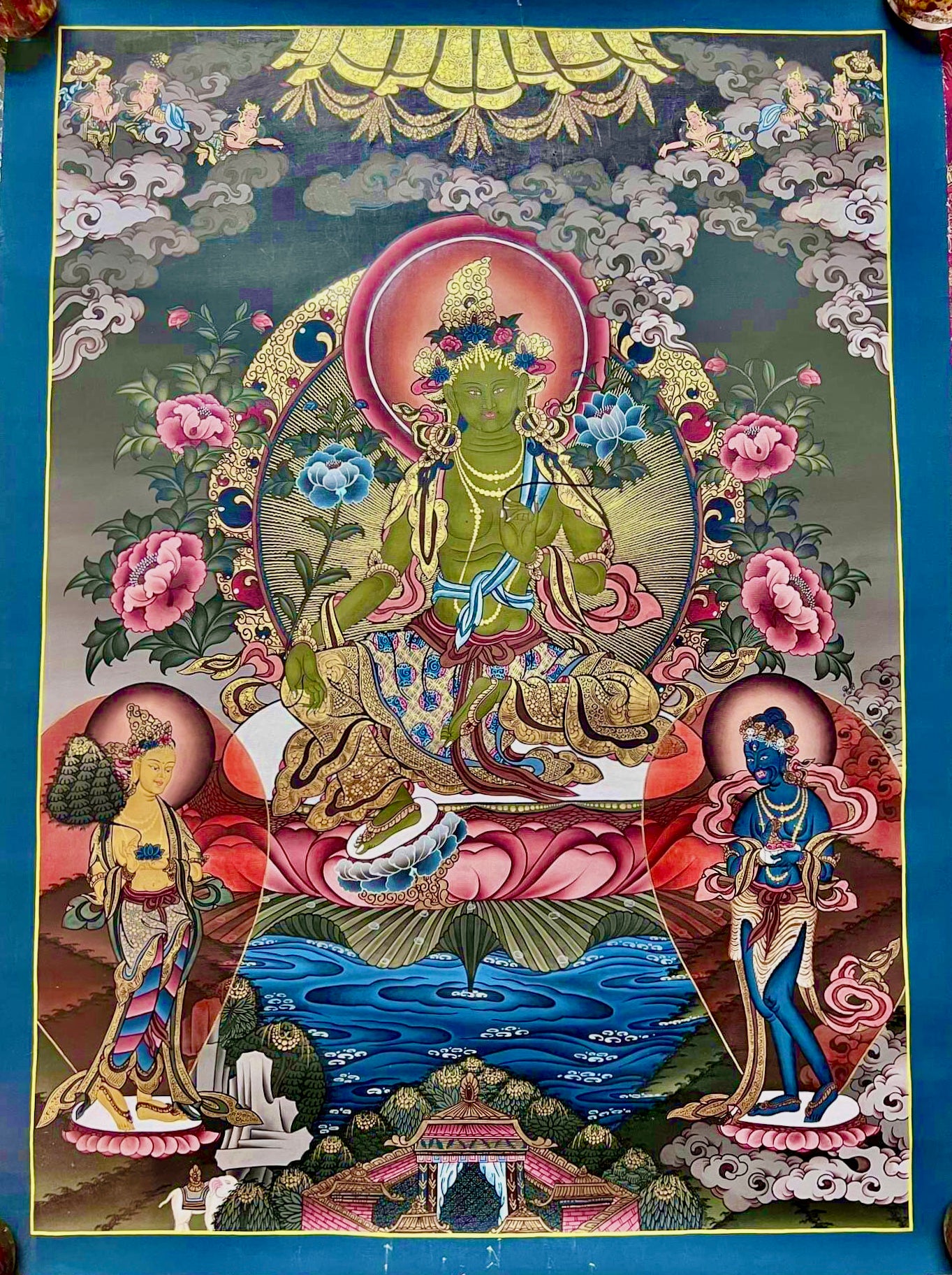 Green Tara Thangka Painting