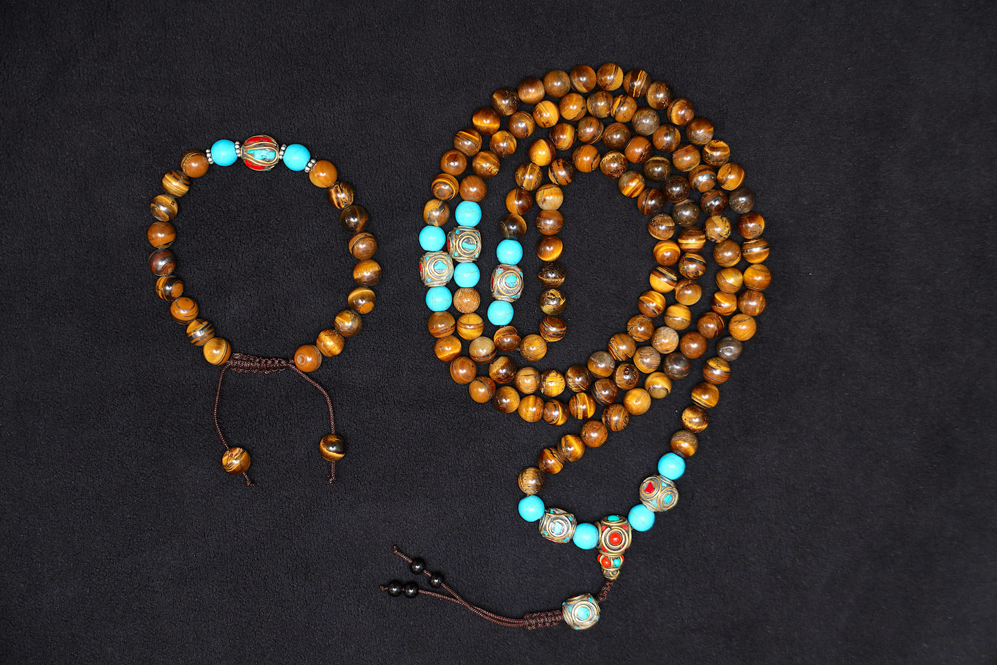 Tiger Eyes Mala & Bracelet Set